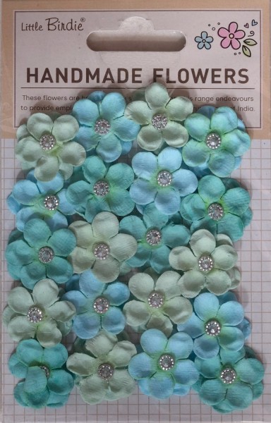 Papierblumen "Twinkle" Teal Vibes 20 St CR103146