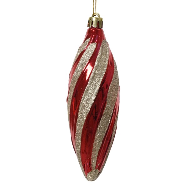 Deko Anhänger "Weihnachten" abgerundet - Rot/Metallic K028106-a
