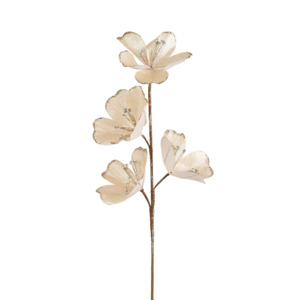 Dekoblume "Magnolie" - Creme/Gold - 59cm K202168