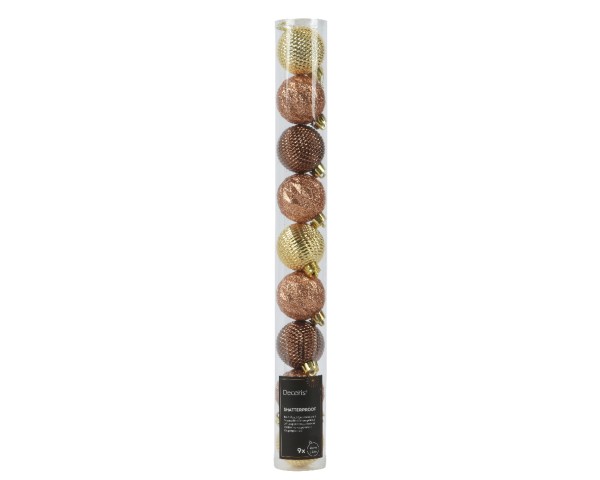 Christbaumkugeln aus Polystyren – 9er Set / 3 Varianten – 4 cm