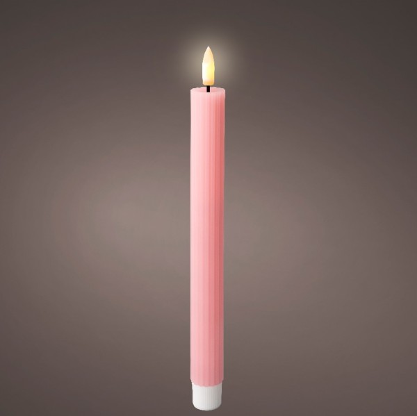 2x LED Kerzen aus Wachs, Pink