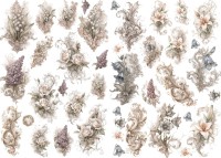 4 Bögen Transfermotivset "Vintage Flower" 4 Bögen Transfermotivset "Vintage Flower"
