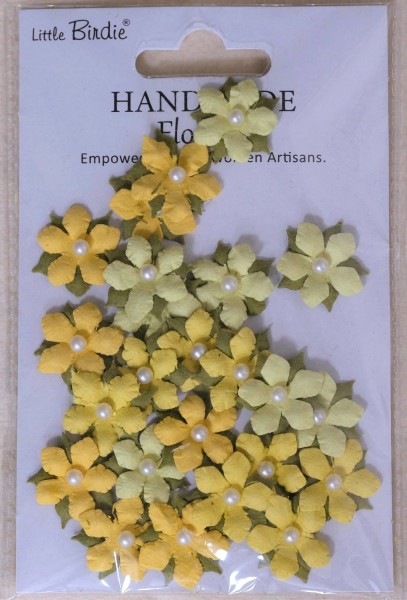 Handgemachte Papierblumen "Elira - Sunshine" Sonnengelb (24 Stk.) CR103065