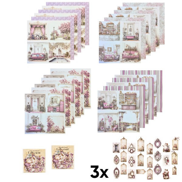 Papierset "Theodor" - 12x Papiere, 12x Tags, 2x Gelaserte Elemente LBA-Set19