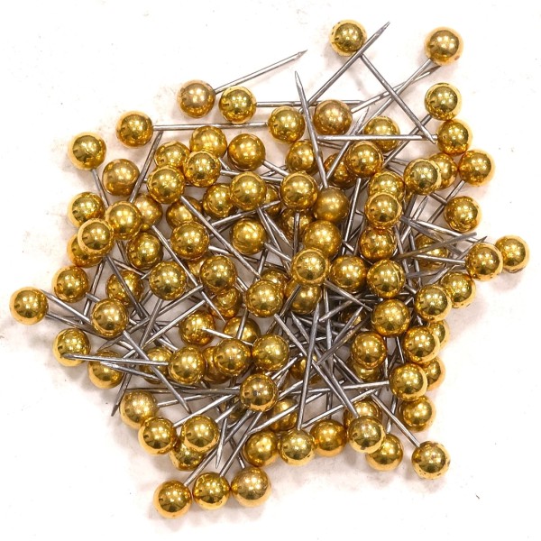 Stecknadeln (ca. 100 Stk.) Rund - Gold