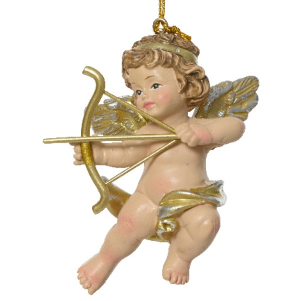 Engel mit gespanntem Bogen – Gold – 8 cm