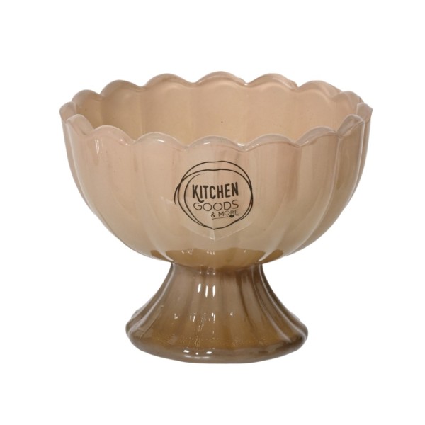 Glasschale "Sam" 7,1cm - Creme/Braun K873302-c