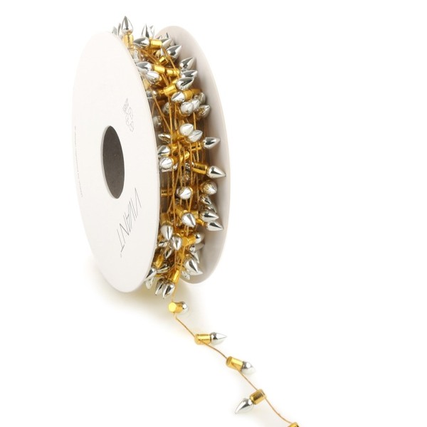 Dekoband "Faux Light cord" 5m - Silber/Gold V1600.0512.03A