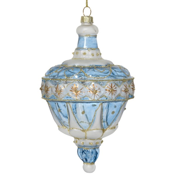 Weihnachtskugel "Ornament" Glas 9cm - Kleine Sterne