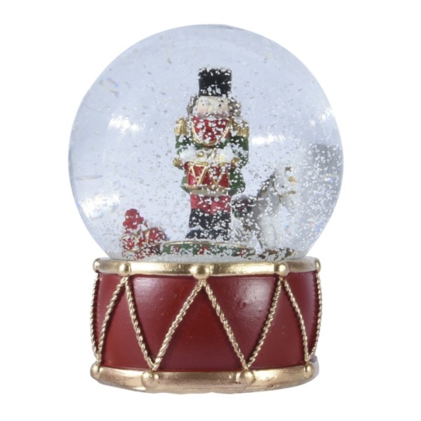 Deko-Schneekugel für Weihnachten "Nußknacker" - 10,2cm