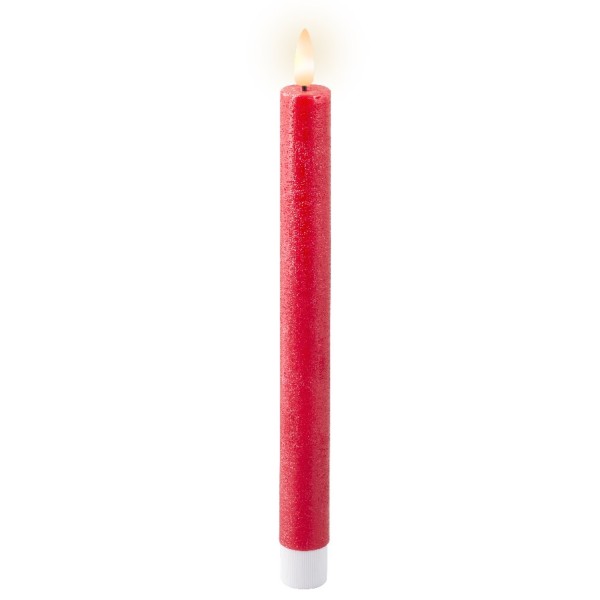 2er Set LED Spitzkerze 24cm - Rot