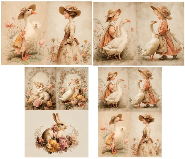 Reispapier Set "Spring" 4 Bogen