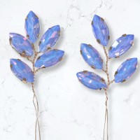 2er Pack Schmuckanhänger Zweig mit hellblauen Glassteinen – 4cm 2er Pack Schmuckanhänger Zweig mit hellblauen Glassteinen – 4cm