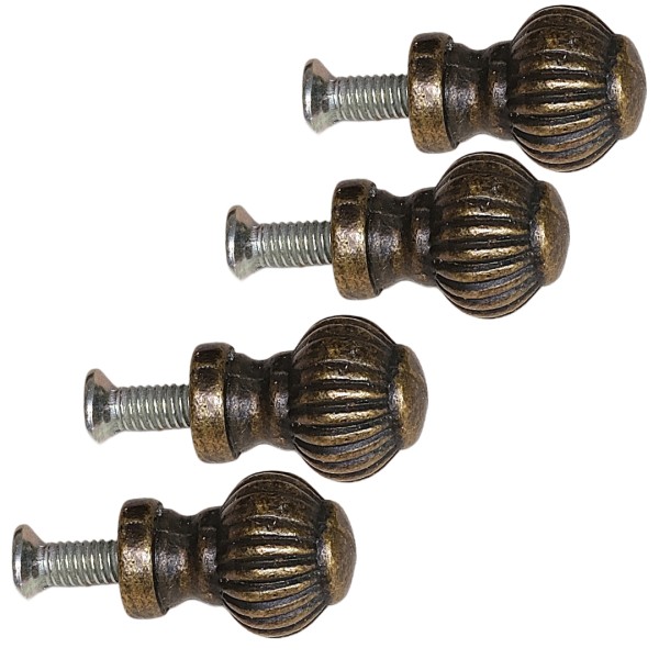 4er Set Miniaturknauf "Rund"