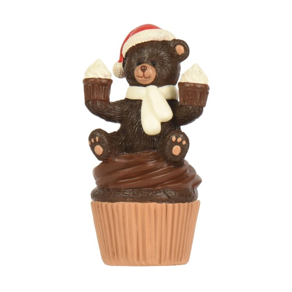 Weihnachtsdeko "Bärchen auf Muffin" Braun - 12cm K703675-a