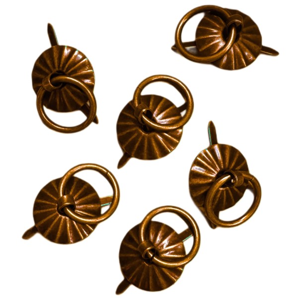 6er Set Zierklopfer aus Metall – Kupfer LBM187