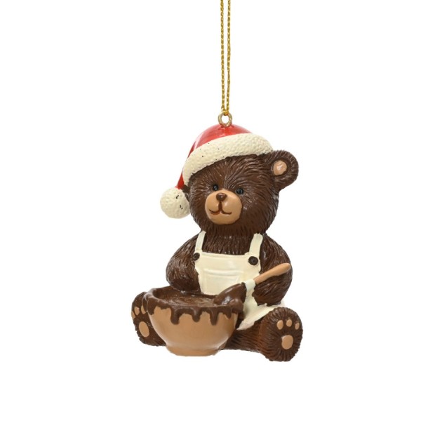 Weihnachtsanhänger "Bärchen" mit Schale - 8,7cm K703676-f
