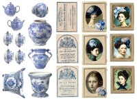 Tags "Blue Peony" (5 Stk.) Tags "Blue Peony" (5 Stk.)