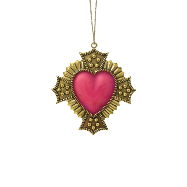 Deko Anhänger "Herz mit Punkten" - Hellrot K709564-d