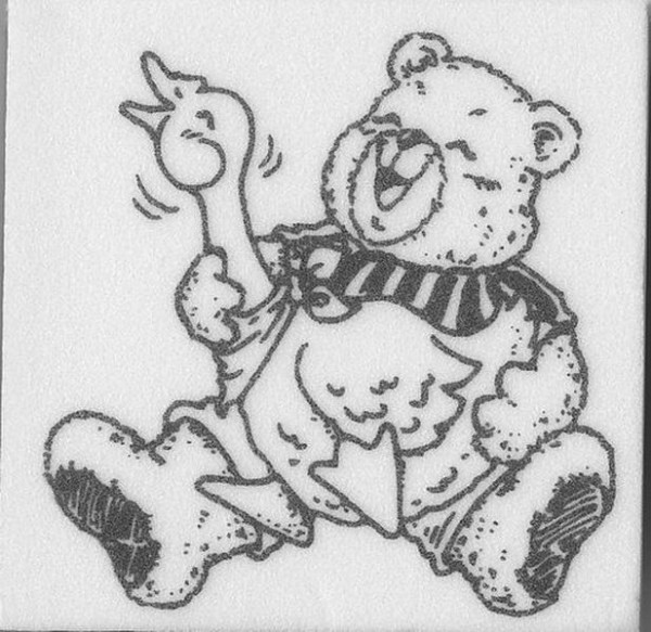 Stempel "Teddy mit Gans"