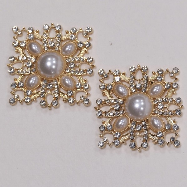 Strasselemente "Rechteck" 2er Set - 4,5 cm