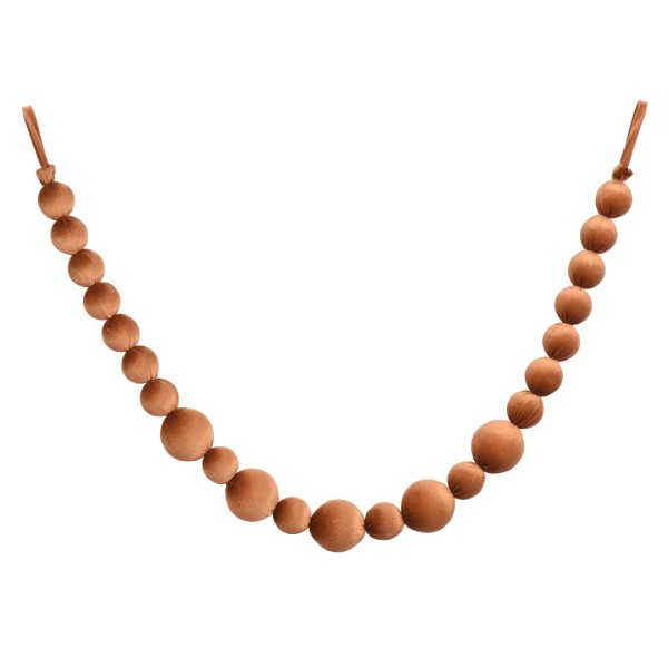 Deko Kugel Girlande (8cm) mit Samtbezug 1,5m - Braun K512736