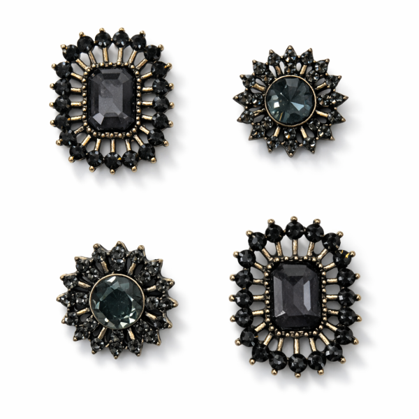 4er Set Schmuckornamente Klein - Schwarz