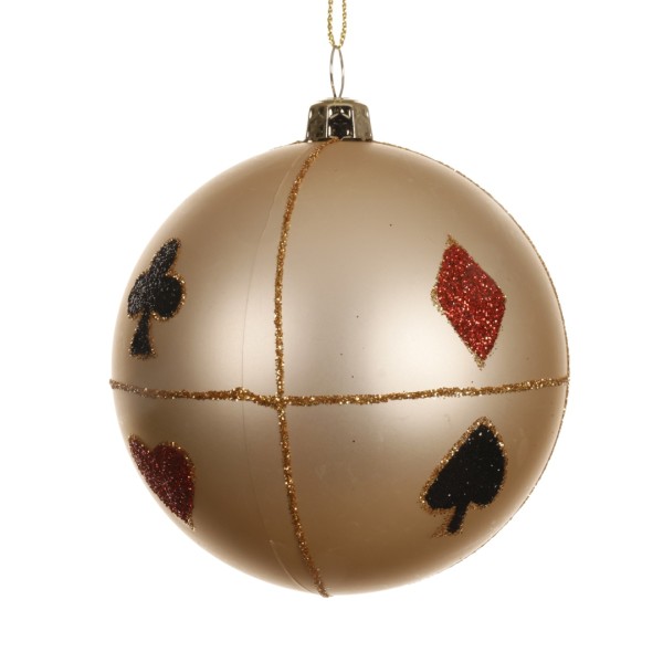 Weihnachtskugel "Harlekin" - Beige Matt K024875-b