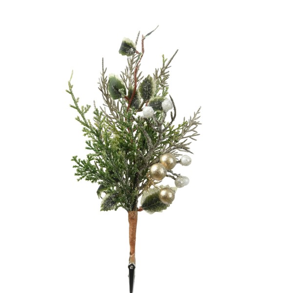 2er Set Deko Zweige "Champagne" mit Clip - 25cm K681369