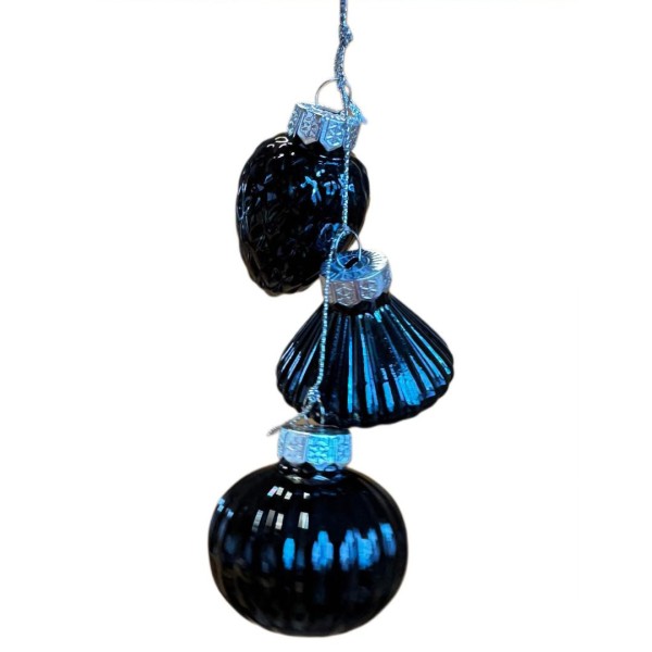 Glas Anhänger Weihnachten - Schwarz K068278-c