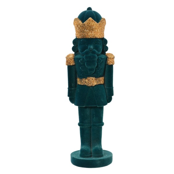 Deko Figur "Nussknacker" Samt - Smaragd - 39,2cm K704587