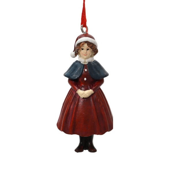 Mini-Figur Anhänger "Frau mit rotem Kleid" - 6,5 cm K512497-b