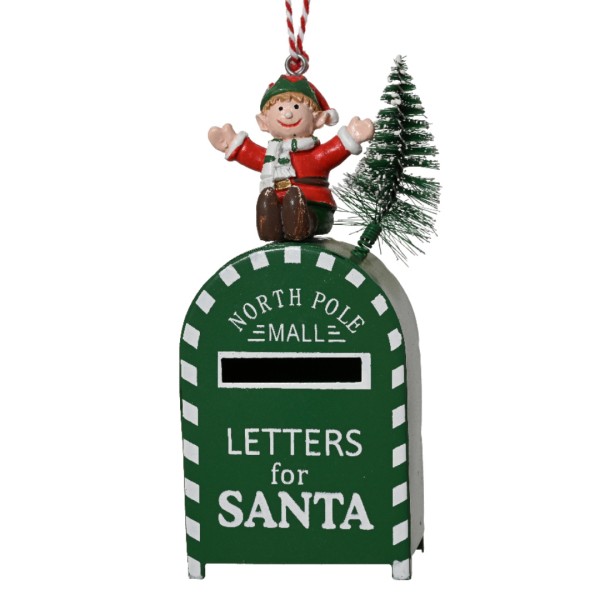 Dekorativer Briefkasten X-Mas Grün - 14,5 cm K216298-b