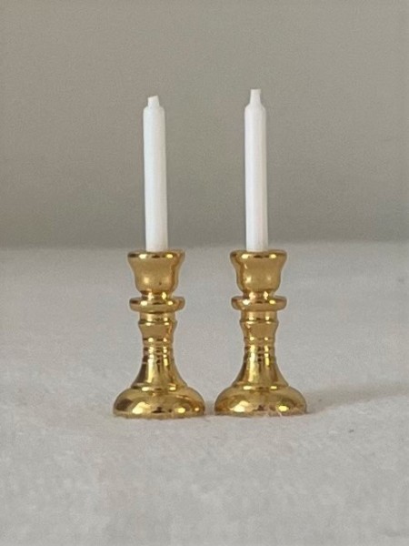 Miniatur-Kerzen Gold (2 Stk.)