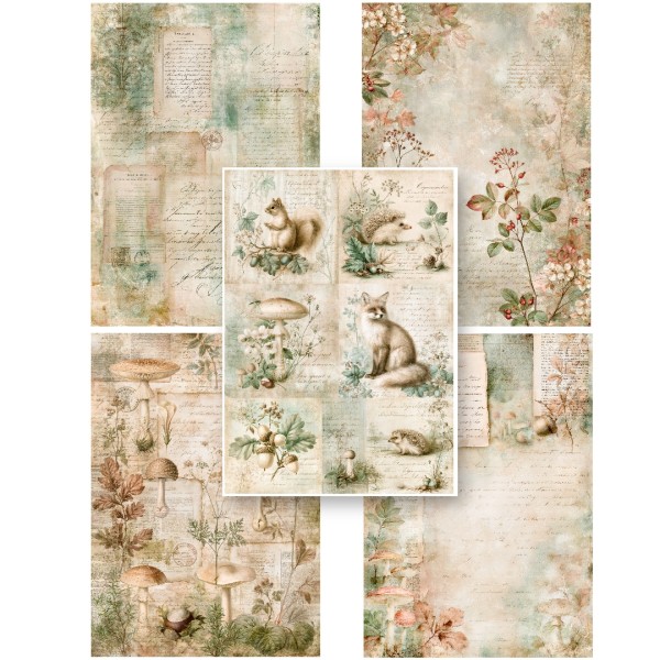 5er Set Reispapier "Herbst"