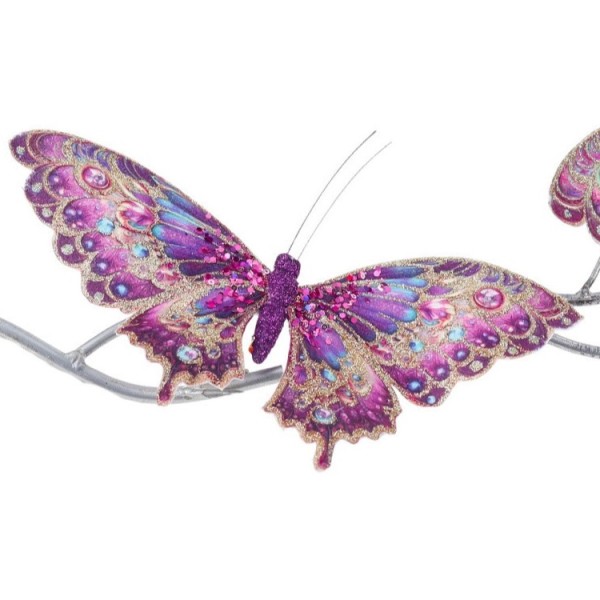 Große Schmetterling mit Strass Lila GW50004a