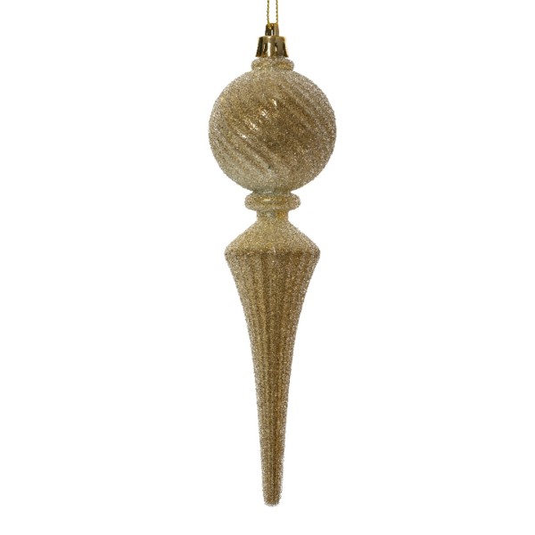 Eiszapfen mit Kugel aus Polystyren – Gold – 19,5 cm