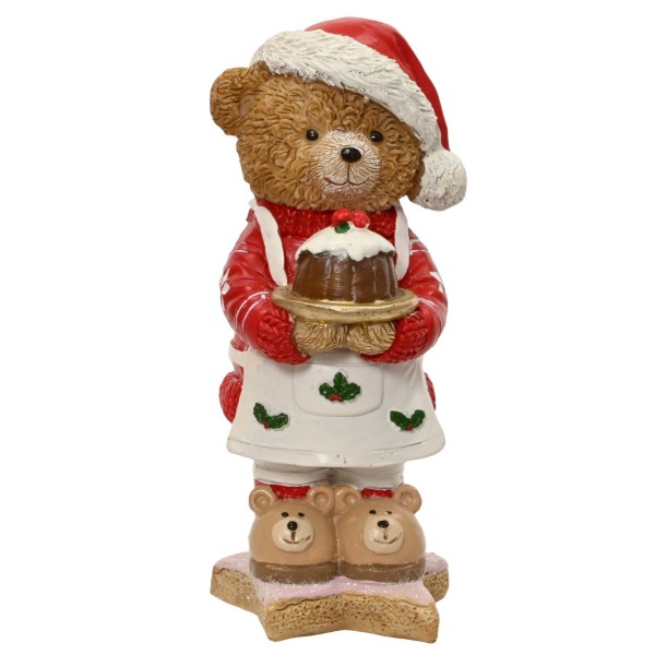 Bär, Rot mit Kuchen, 14,5 cm K371896b