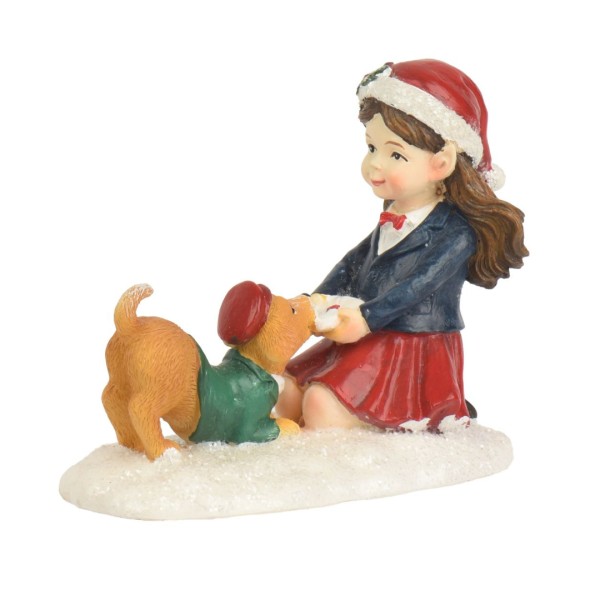Deko Figur "Elfenmädchen mit Hund" - 8,8cm K371850-b