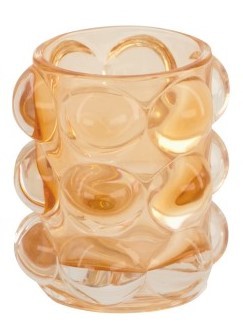 Teelichtglas "Bubble" - apricot