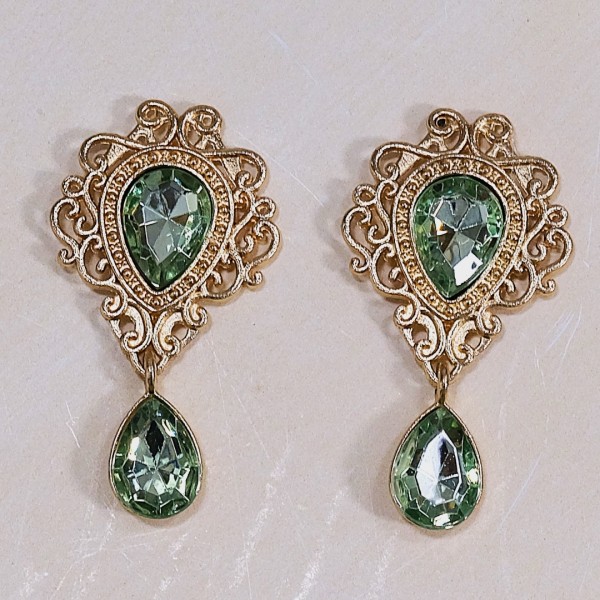 2er Set Deko-Anhänger „Emerald Drop“ – Gold/Grün