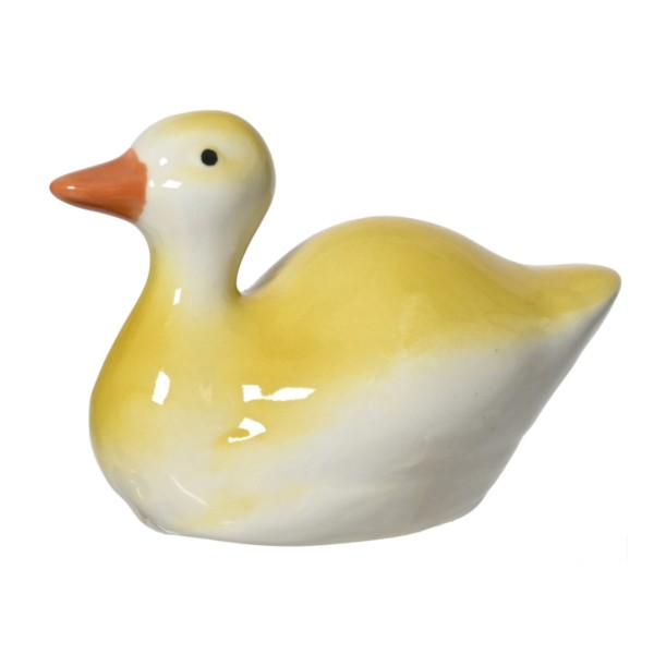 Deko Ente aus Porzellan (Gelb) K891542-b