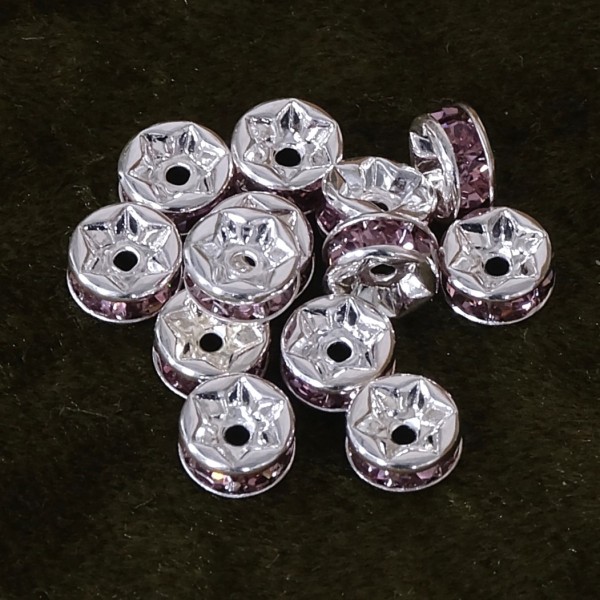 10 Rondelle Strass crystal 6mm