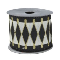 Deko Band Schwarz/Weiß (Breit) - 2m K463439-d Deko Band Schwarz/Weiß (Breit) - 2m K463439-d