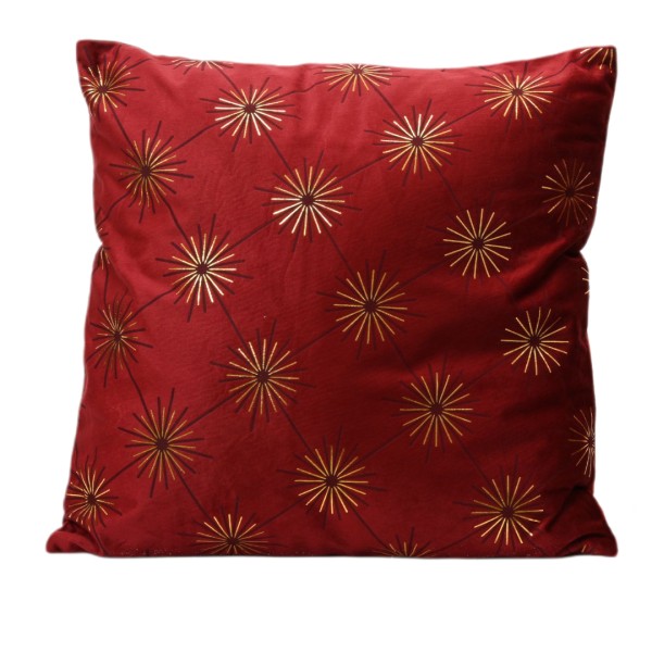 Deko Kissen f. Weihnachten "Mit Sternen" Rot - 45 x 45 cm K614445-a