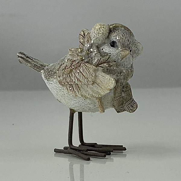 Deko Figur "Vogel mit Ohrwärmer" 6cm H5109