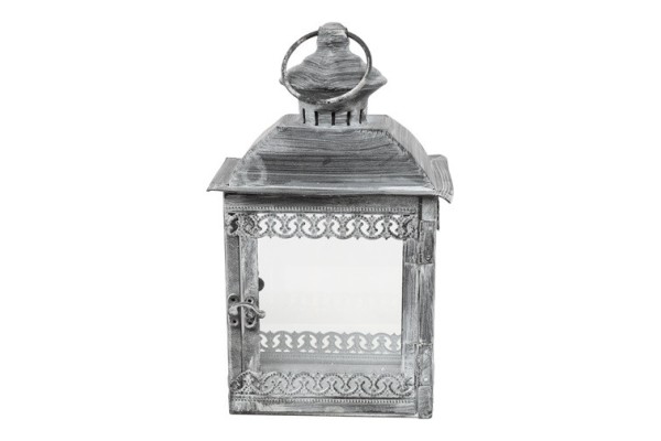 Laterne aus Metall/Glas – Schwarz – 16×11×26,5 cm