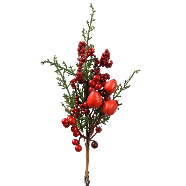 Beerenzweige mit Tanne 2 Stck 25 cm K681386