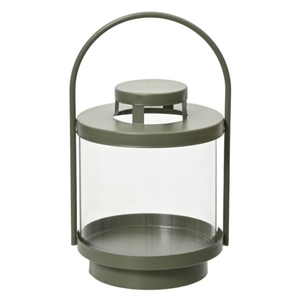 Eisenlaterne mit Glas 21cm - Grün