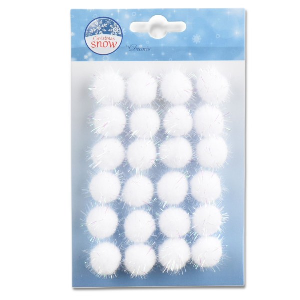 Pompoms mit Lametta (24 Stk.) - 2 cm K470527